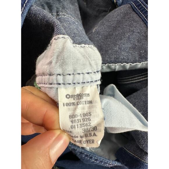 OSH KOSH B’GOSH Overalls Mens 38 Denim Vestbak Bib Workwear 38x27 VINTAGE - Picture 4 of 13